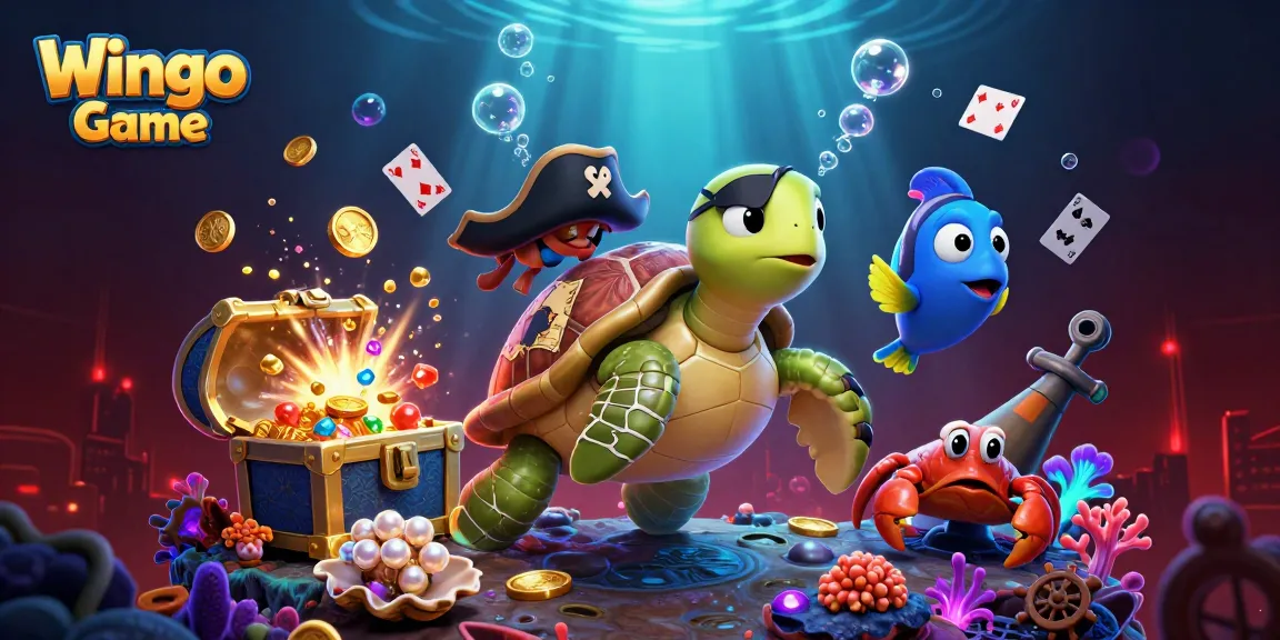 Engage in the Wingo Game adventure with lively underwater characters surrounded by treasures and casino elements.