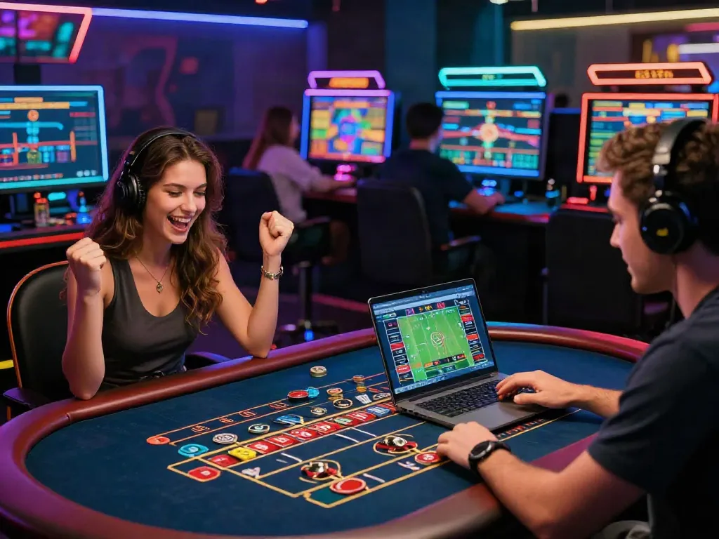 Exciting gem88 online gaming scene with diverse players enjoying live casino action.