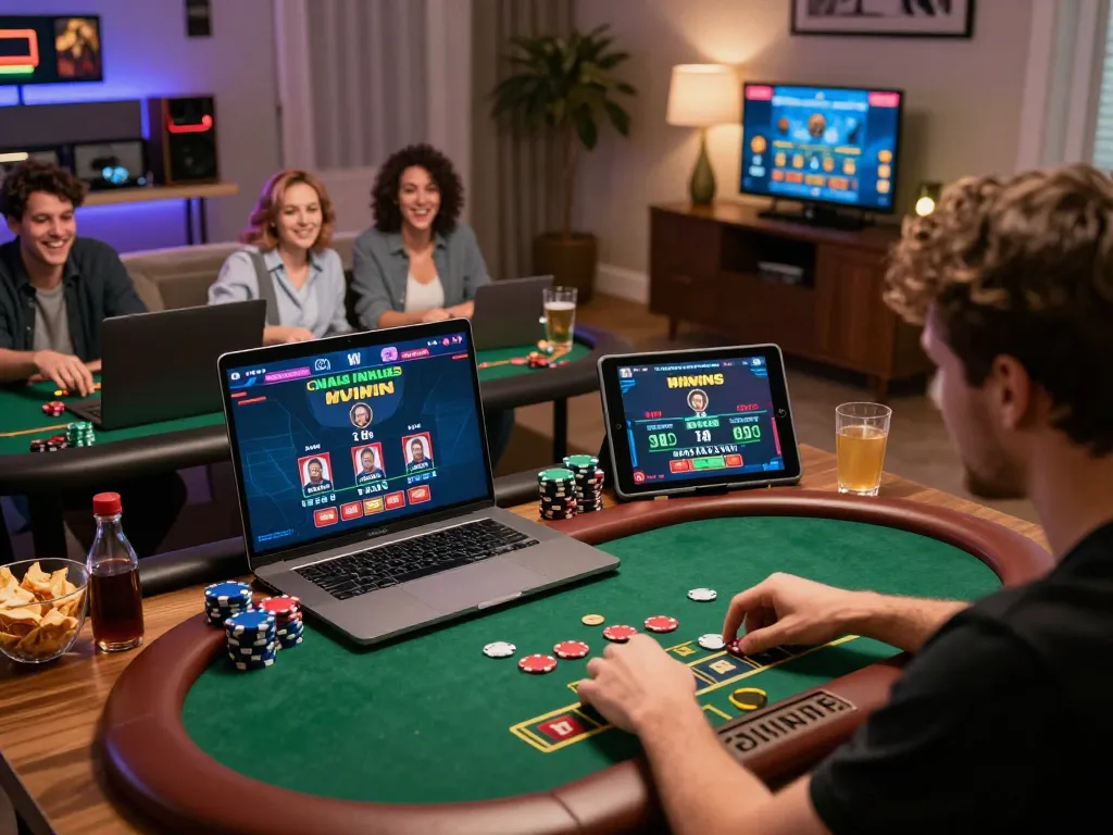 Exciting gameplay at 32win's online poker tables showcases players' winning moments and engaging atmosphere