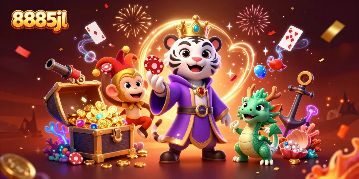 Engage in thrilling bets at 8885jl with colorful gameplay featuring a tiger and monkey.