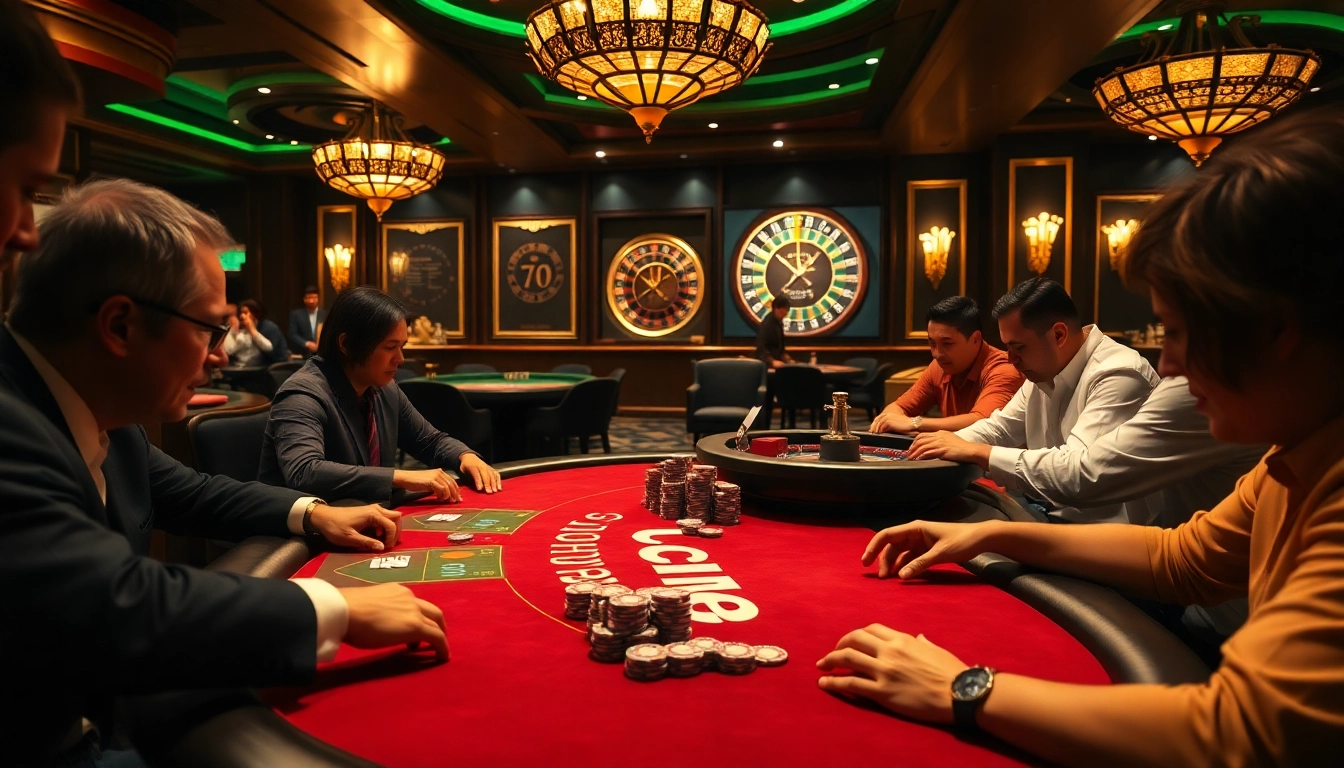 High-stakes poker action at a luxurious casino table, featuring CM88 branding.