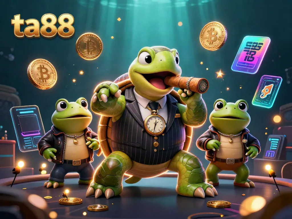 Experience the thrilling atmosphere of ta88 with a mobster turtle and bullfrog enforcers in a vibrant casino scene.