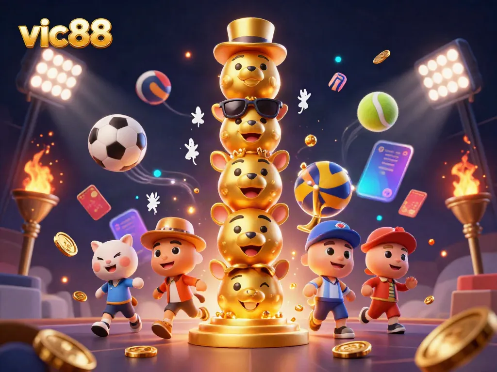 Experience high-stakes gaming with vic88’s vibrant casino world illuminated by sports elements.