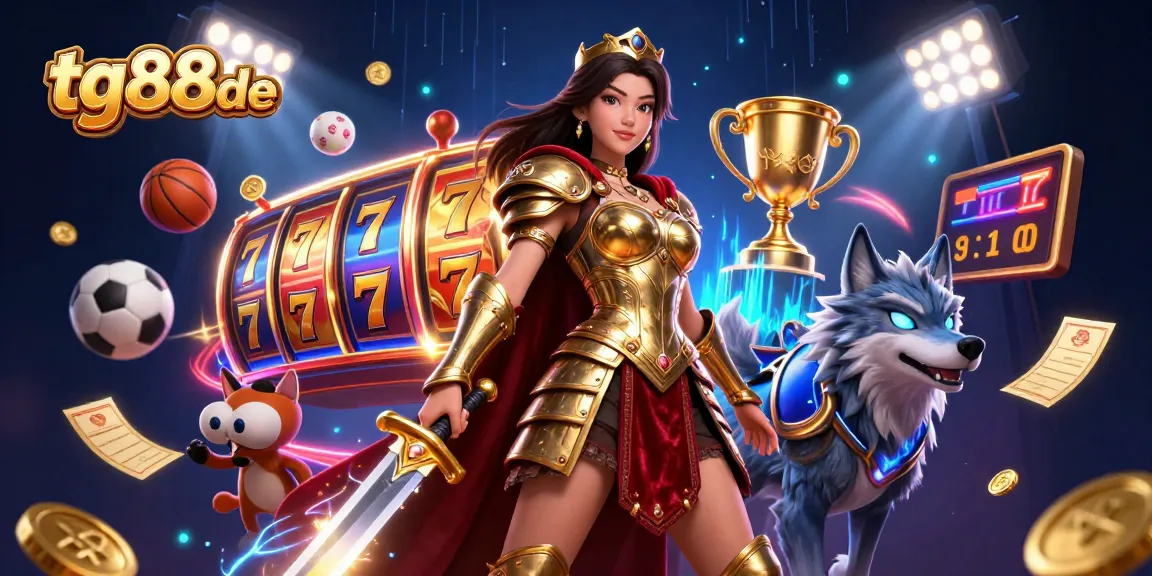 Engage with tg88de through a vibrant casino adventure featuring dynamic slot games and energetic characters.