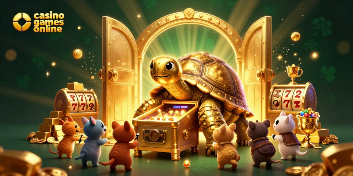 Engage with thrilling casino games online featuring a colossal tortoise pinball machine.
