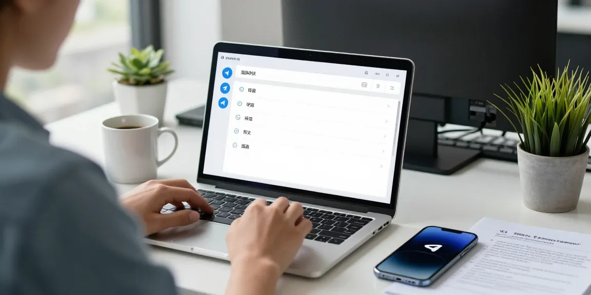Navigate Telegram settings to switch to Telegram Chinese interface in a modern workspace.