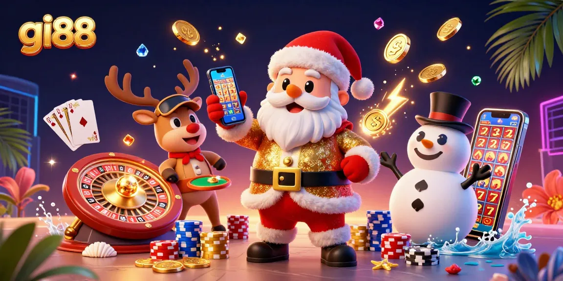 Win big at gi88 with exciting slots and casino games featuring Santa, reindeer, and gems!