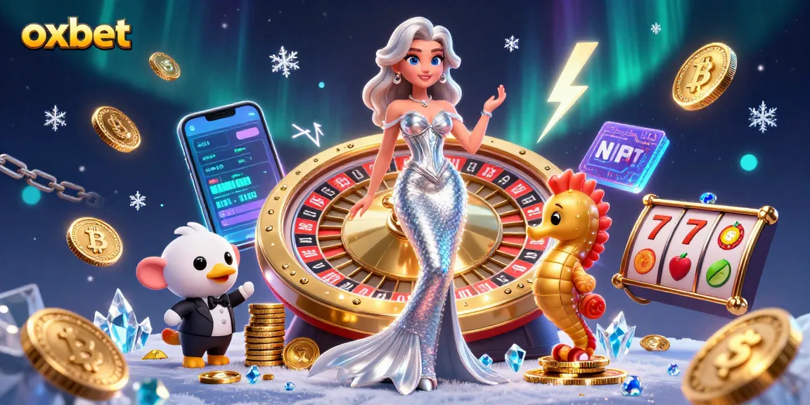 Experience oxbet with thrilling slot reels and a stunning digital scene filled with crypto elements.