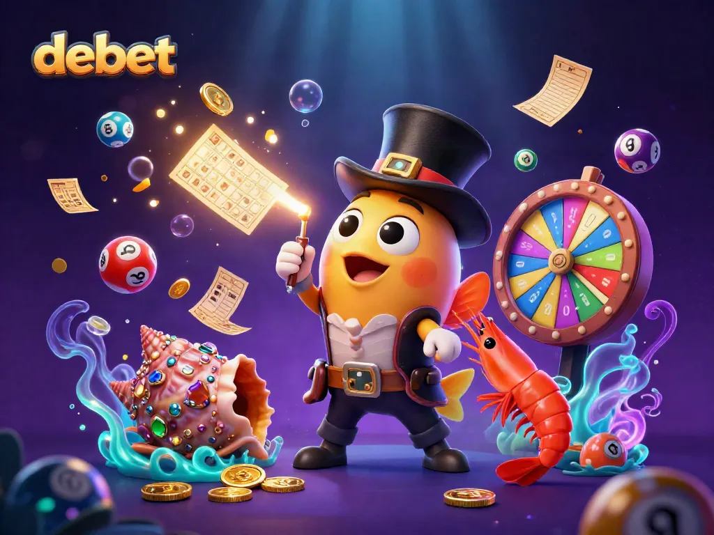 Experience the thrill of debet with a vibrant 3D casino illustration featuring dynamic characters and playful gaming elements.