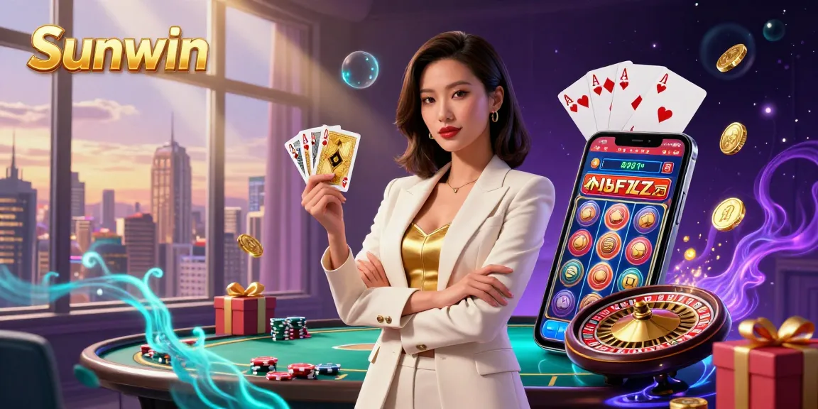 Experience exciting wins with Sunwin's dynamic casino scene showcasing vibrant gaming elements.