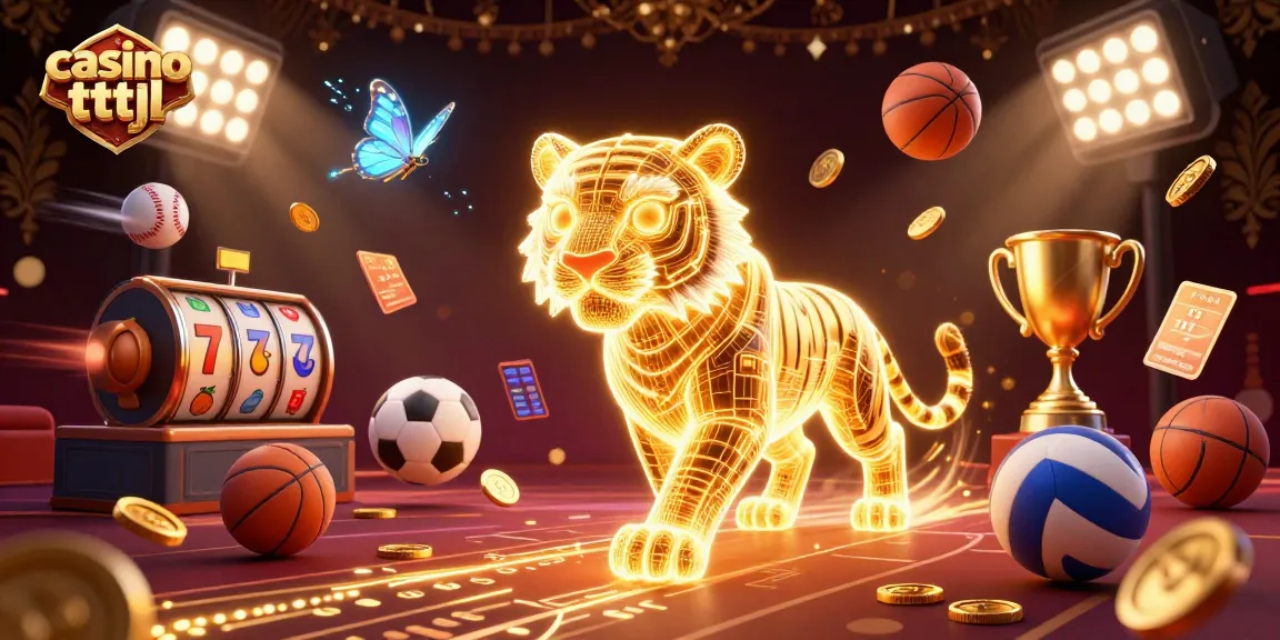 Experience the thrill of casino tttjl with vibrant 3D casino illustration showcasing dynamic gaming elements.