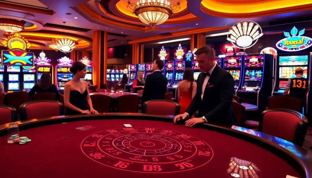 Experience thrilling baccarat at https://red88.hot/ with elegant players, vibrant slot machines, and a luxurious atmosphere.