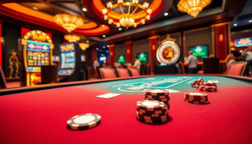 Experience the excitement of gambling at https://ta88.la/, featuring vibrant casino visuals.