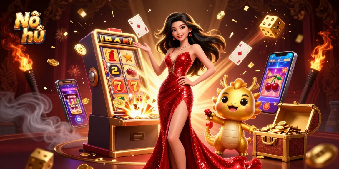 Play Nổ hũ with stunning Asian characters celebrating casino wins in a vibrant, immersive scene