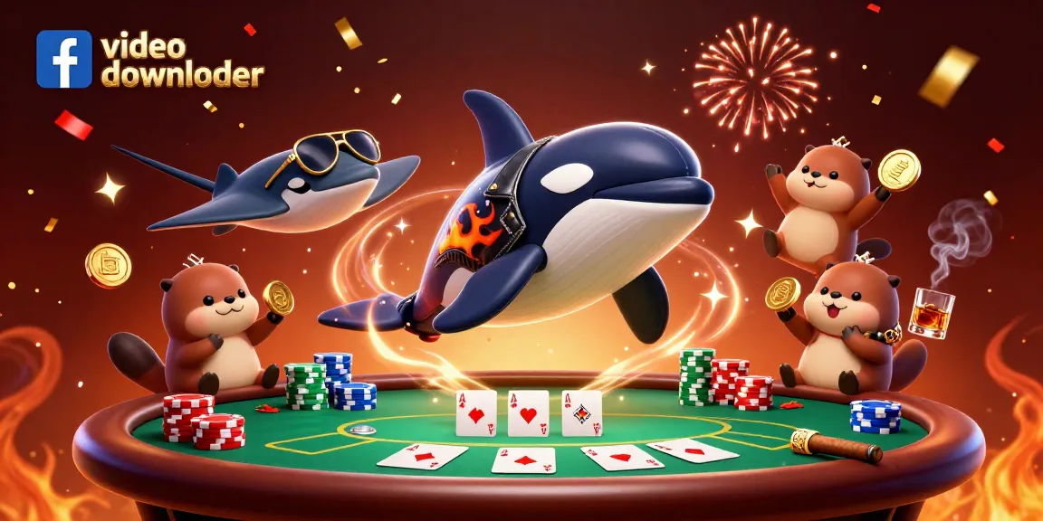 Download Facebook videos easily with this Facebook video downloader in an engaging casino scene.