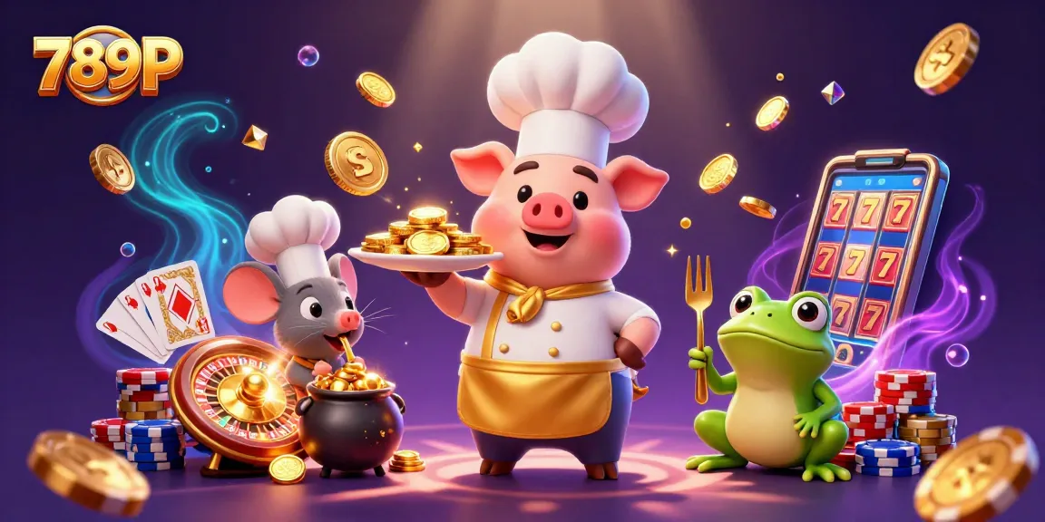 Experience thrilling casino action with 789P featuring gourmet gold coins, vibrant games, and dynamic characters.