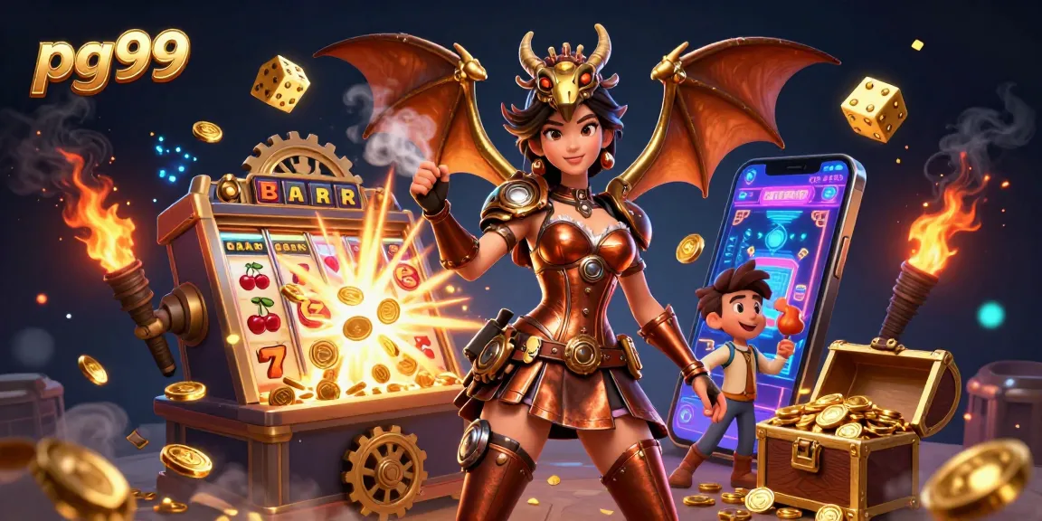Experience big wins at pg99 with immersive slots and dynamic gaming elements in an engaging casino illustration.