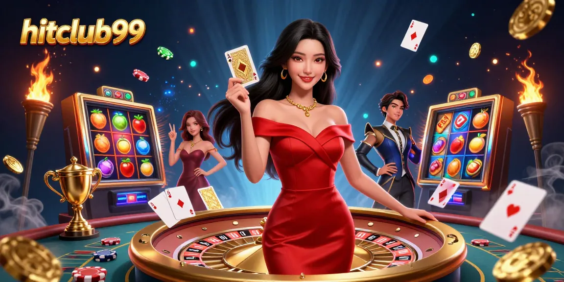 Experience winning moments at hitclub99 with a glamorous card game scene showcasing dynamic casino elements.