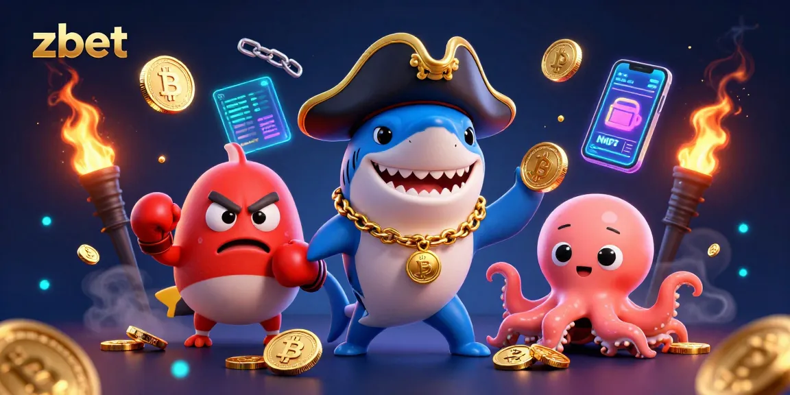 Engage with zbet's thrilling adventure featuring a playful pirate shark and friends in a vibrant 3D casino scene.