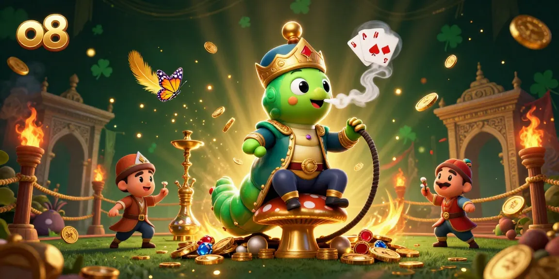 Join the thrill at o8, where a giant caterpillar sultan presides over thrilling gaming moments.