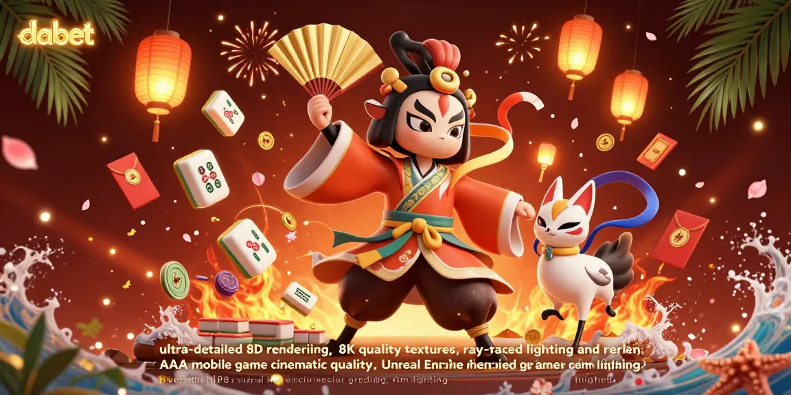 dabet showcases a vibrant 3D illustration of a kabuki warrior crane and kitsune, immersed in a captivating gambling scene.