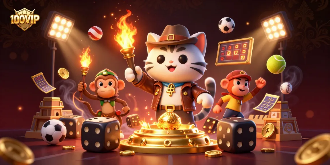 Experience thrilling adventures with 100VIP as you discover golden casino artifacts in immersive games.