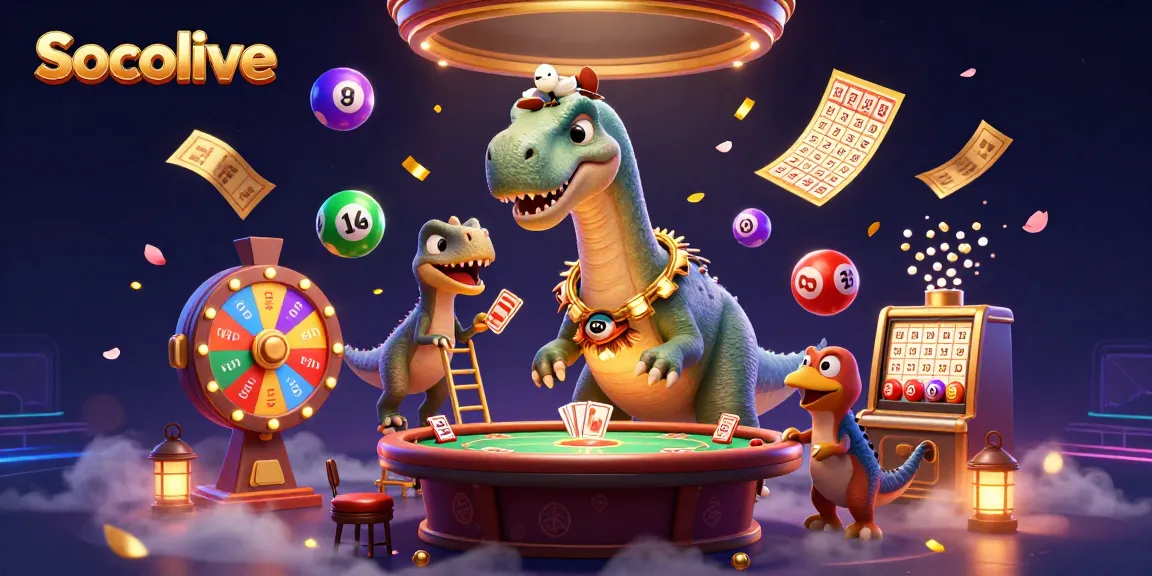 Socolive brings exciting card dealing action from a clever raptor amidst dynamic gambling elements.